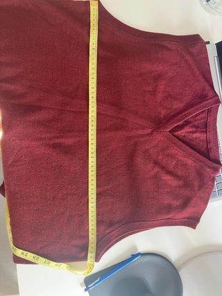 Chaleco de punto granate V-neck