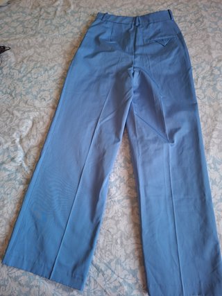 Pantalón Zara Recto Azul Mujer Nuevo