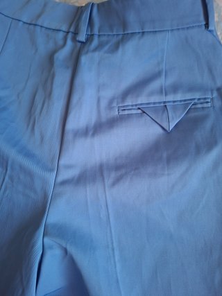 Pantalón Zara Recto Azul Mujer Nuevo