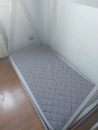 Cama Tipi 70x140 cm Gris + Somier y Colchón