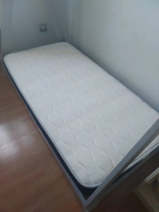 Cama Tipi 70x140 cm Gris + Somier y Colchón