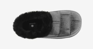 Zapatillas de casa grises con pelo