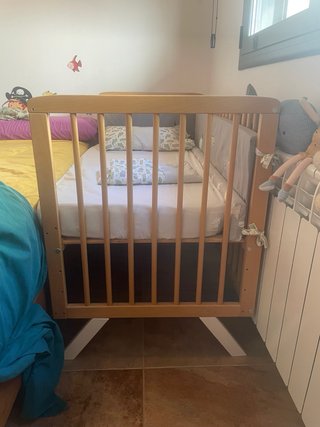 Cuna madera 120x60 + colchón + fundas