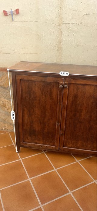 Mueble zapatero rústico de madera