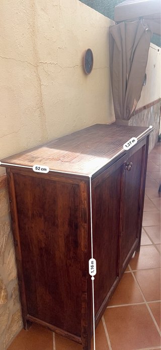 Mueble zapatero rústico de madera