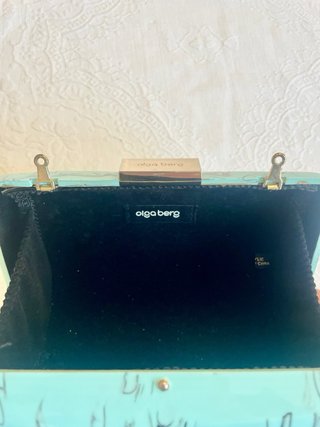 Olga Berg originale clutch pochette turchese