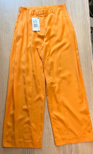 COS – Orange Wide-Leg Tailored Trousers – 100%