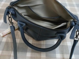 Bolso de piel mujer azul/gris