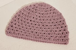 Gorro tejido morado