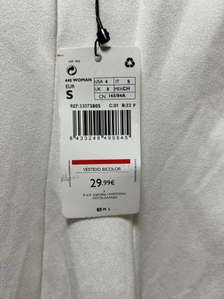 Vestido Mango Talla S Blanco