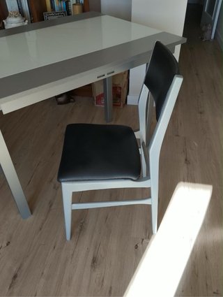 3 Sillas Cocina Madera y Piel Sintética