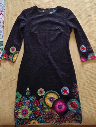 Vestido corto Desigual manga francesa M