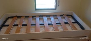 Cama Nido con 2 colchones, color blanco roble.
