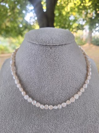 Choker perle di fiume bianche