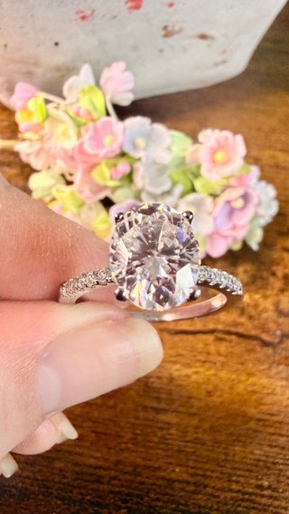 Anillo Plata 925 Moissanita Ovalada 3ct