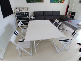 Conjunto mesa plegable + 4 sillas