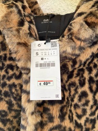 Chaleco Zara Leopardo con etiqueta Talla S