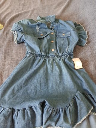 Abito in denim con volant taglia 44
