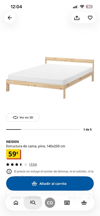 Somier y tablas de ikea 140cm