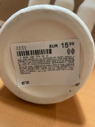 Jarrón Zara Home Cerámica Blanco 22cm