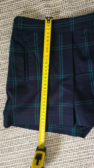 Falda pantalón Mango cuadros azul y verde