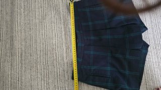 Falda pantalón Mango cuadros azul y verde