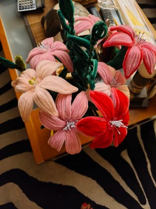 Ramo de flores de limpiapipas