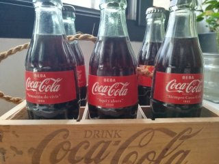 Edición Especial! Madera Vintage con 6 coca colas.