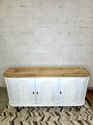 Buffet madera maciza blanco y natural