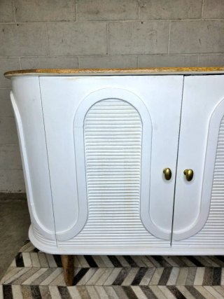 Buffet madera maciza blanco y natural