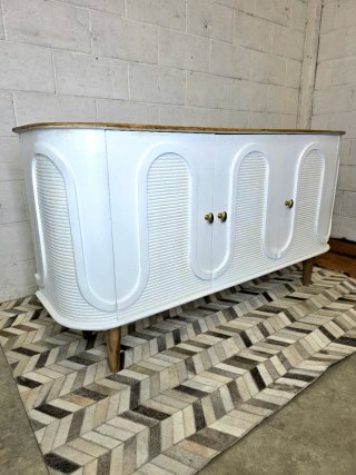 Buffet madera maciza blanco y natural