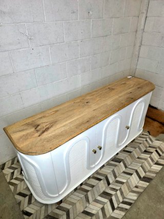 Buffet madera maciza blanco y natural