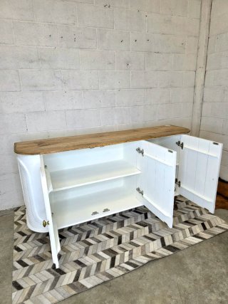 Buffet madera maciza blanco y natural