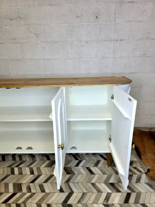 Buffet madera maciza blanco y natural