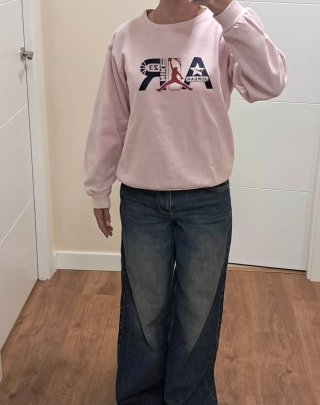 Sudadera Jordan Air rosa sin capucha