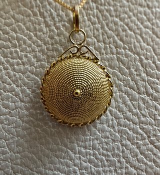Pendente Corbula Filigrana Sarda Oro 750‰ Artigian