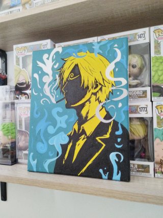 Cuadro de Sanji pintado a mano al óleo