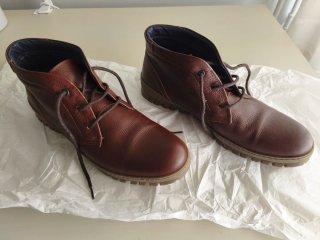 Botines de piel marrones talla 43