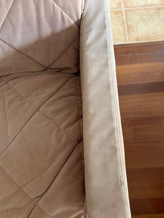 Sillón-cama 90cm beige/rosa de terciopelo