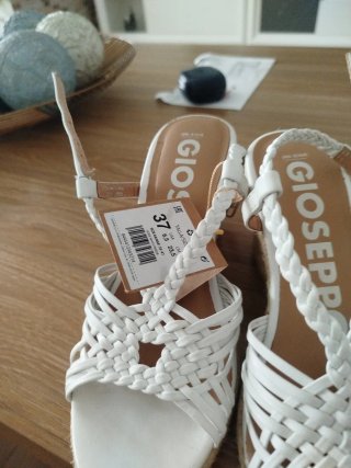 Sandalias esparto GIOSIEPPE blancas talla 37