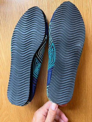 Manoletinas tela azul y turquesa talla 39
