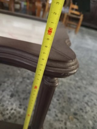Mesa auxiliar antigua mármol y madera