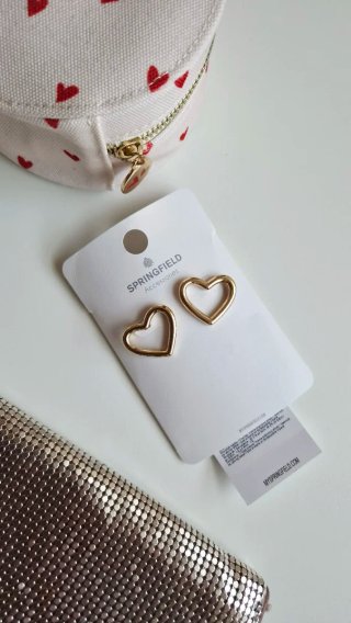 Pack pendientes lazo + corazón dorados