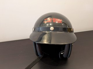 Casco Jet Negro Abierto