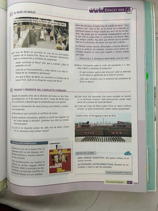 HMC historia del mundo contemporáneo, Bachillerato