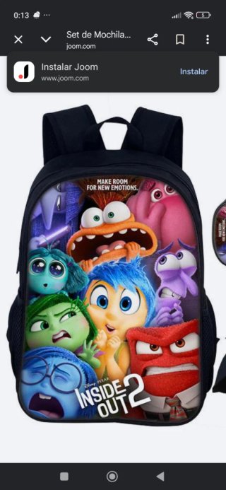 Mochila Disney Pixar Inside Out 2