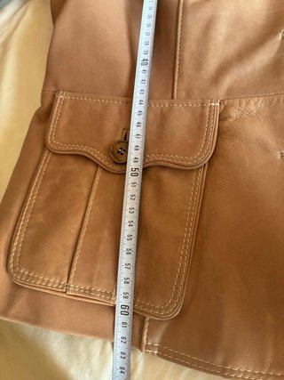 Chaqueta de piel beige