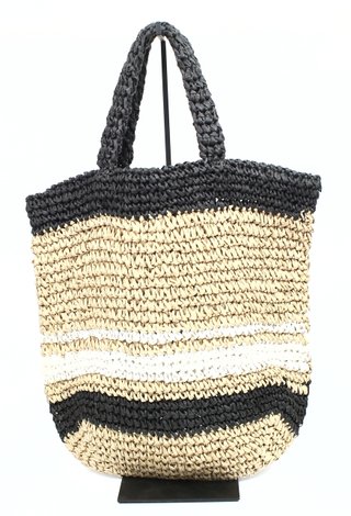 Bolso de Rafia Prada Playa Beige y Negro