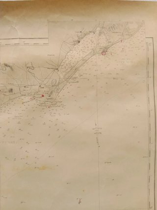 Carta náutica costa francesa S.XIX