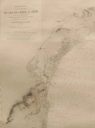 Carta náutica costa francesa S.XIX